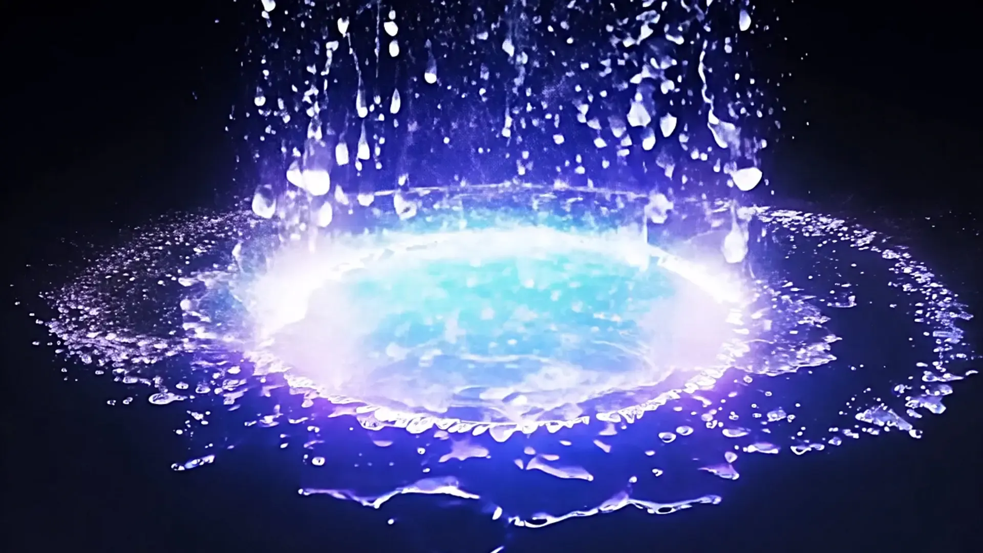 Luminous Water Explosion Overlay Sci-Fi Logo Animation